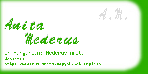 anita mederus business card